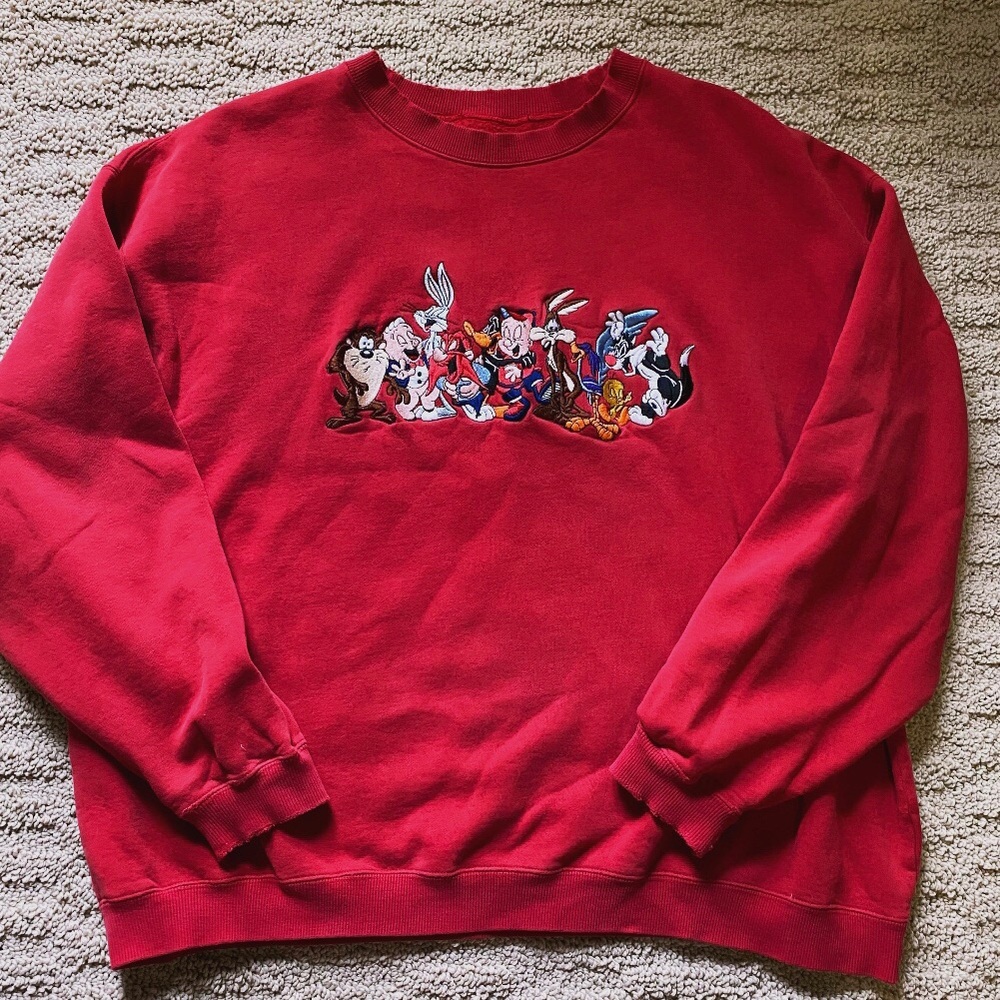 Vintage looney tunes embroidered sweatshirt